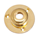 Round Metal Threaded Jack Plate & Screws for Electric Guitar Bass Gold