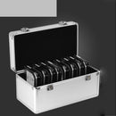14-Bay Aluminum 2.5-inch / 3.5-inch Hard Drive Protective Storage Box with Lock - Moisture Proof, Water Resistant, Static Proof, Perfect for Media Offices, Photography, Graphic Design - Silver