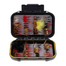 72pcs Fly Fishing Flies Trout Lures Hooks Dry/Wet Artificial Baits with Box