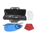 16 Holes Cupronickel Tube C Key Flute with Gig Bag Set Woodwind Instrument Black