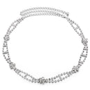 Women Rhombic Style Ajustable Wedding Diamante Waistband Dress Waist Crystal Chain Belt