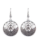 Women's Vintage Bohemian Ethnic Tibetan Silver Alloy Round Dangle Earrings
