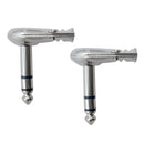 Pack of 2 1/4'' L Shape Stereo Jack Plug Guitar Cable Audio Connector for Guitar Parts Accessories