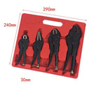 4x Power Grip Pliers Self Locking Vise 5" & 7" Curved Jaw + 10" Straight Jaw + 6.5" Long Nose Pliers Set