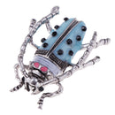 Mens Collar Lapel Pin Animal Longicorn Insect with Black Rhinestone Ornament