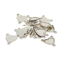 20 Pieces Tibetan Silver Heart Shaped Charms Pendants DIY Necklace Connector