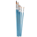 Generic 6pcs Artist Painting Drawing Nylon Brushes Mixed Size Blue Handle