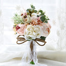 Retro Style Artificial Flowers Simulation Bride Bouquet Wedding Floral Decor
