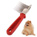 Handheld Pet Grooming Comb Brush Knot-Free with Steel Teeth for Dog Cat