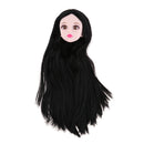 1/4 BJD Ball Jointed Doll Head Sculpt and Black Hair Body Parts for OB Kurhn MSD DOD Replacement Body Parts