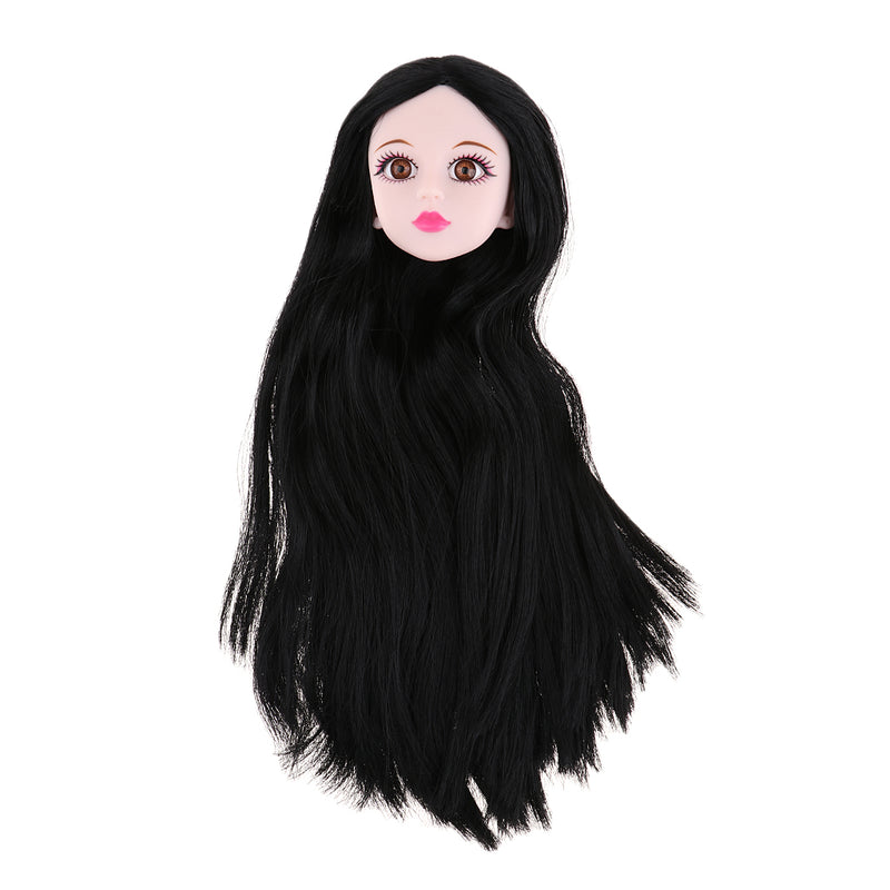 1/4 BJD Ball Jointed Doll Head Sculpt and Black Hair Body Parts for OB Kurhn MSD DOD Replacement Body Parts