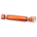 Lightweight Durable Aluminum Alloy Waterproof Pill Bottle Case Box Pill Holder Keychain For Travelling Hiking Camping Orange S
