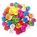 100 Pieces Colorful Wood Halloween Pumpkin Buttons for Sewing Scrapbooking 18mm