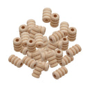 50 Pieces DIY Wooden Carved Thread Tube Beads 12x10mm Loose Spacer Charms Natural Wood Bead Kids DIY Wood Beads for Jewelry Making Crafts
