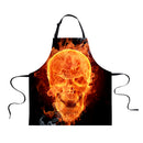 Women Men Fashionable Animal Cooking Craft Bar Adjustable Neck Strap Apron Waiter Chefs Kitchen Bib Skull Print Design