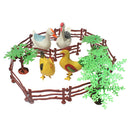 19 Pieces Plastic Farm Animals Toy Playset with Tree & Fences Collectibles Gift
