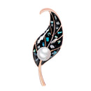 Cute Pearl Leaf Shape Brooches Pins Women Clothes Jewelry Decoration