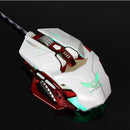 Programmable 8 Keys Breathing LED light Wired Gaming Mouse USB for Computer White