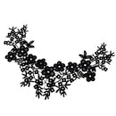 Black Lace Embroidered Venise Floral Neckline Neck Collar Clothes Sewing Applique Patch