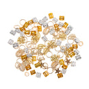 84pcs Hip hop Metal Assorted Style Dreadlock Shell Leaf Hair Braid Rings Pendants Pin Loops Headband Hair Accessories