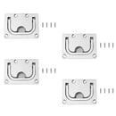 Pack of 4 Pieces 2.95" x 2.2" 316 Stainless Steel Spring Hatch Lift Pull Handle Recessed Fitting Marine Boat RV Sailing