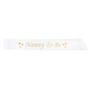 Satin Ribbon Nanny To Be Writing Sash Baby Shower Party Supplies