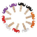 10 Pieces Mustache Wooden Craft Pegs Wedding Party Photo Paper Spring Clips 35mm