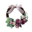 Rattan Artificial Flower Wreath Front Door Wreath Wedding Decor Light Pink