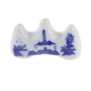 Small Blue White Ceramic Penholder Chinese Calligraphy Drawing Pen Brushes Support Ceramic Rack