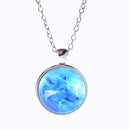 unisex Punk Shiny Wolf Glass Pendant Necklace jewelry