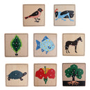 Montessori Zoology Botany Materials 8 Plywood Knob Puzzles for Toddler Early Learning Toy