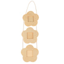 Novelty Flower Shape Wall Hanging Wood Triple Hanging Photo Memo Frame Picture Album Holder