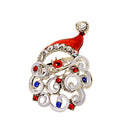 Crystal Rhinestone Enamel Santa Claus Brooch Pin Wedding Jewelry Christmas Gift