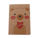 Portable Notepad Cute Cartoon Bear Memo Pad Writing Note Book 20 Lined Sheets