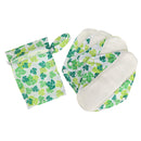4 Pieces 10" Reusable Washable Menstrual Pads Cotton Sanitary Panty Cloth Liner With Bag