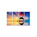 Set of 4pcs Canvas Wall Art Painting Pictures Dolphin Print Hall Decor