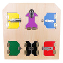 6 Metal Lock Door Board Plate Wooden for Kids Early Learning Educational Toy