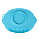 Foldable Adsorbed Design Food-Grade Silicone Baby Placemat Clean Convenient Food Mat Blue