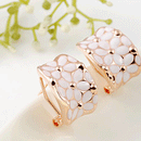 Elegant Women Gifts Rose Gold Plated Oil Drip Shiny Ear Clip Earrings Studs