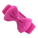 Women Girls Ladies PU Leather Fashionable Wide Stretch Bow Shaped Waist Belt Band Rose Red