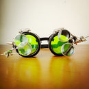 Antique Steampunk Goggles with Magnifying Lenses Welding Glasses Green Lens
