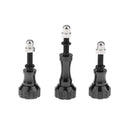 3Piece Long &Short Alumunium Thumbscrew Kit Set for Gopro 4S/4/3+/3/2 Black