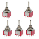 5pcs Red SPST Miniature Toggle Switch on/off Change Model Railway Hobby