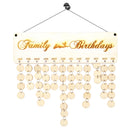 Family Birthdays Wooden Reminder Calendar Hanging Board Plaque DIY Craft