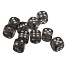 Pack of 10 Acrylic Six Sided D6 Dice for D&D TRPG Party Board Game Toys Black