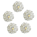 5 Pieces Metal Crystal Pearl Shank Buttons for Sewing Garmnet Accessories 20 mm