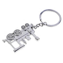 Steam Train Locomotive Metal Keychains Keyring Key Chains for Men Women Bag