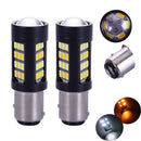 2 Pieces 1157 42SMD 2835 LED White / Amber Switchback Turn Signal light Lamp