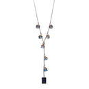 Women Fashion Vintage Square Crystal Rhinestone Pendant Long Sweater Chain Necklace Jewelry