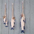 3 Pair Hand Carved Nautical Wooden Marine Fish Sea Scene Wall Hanging Decor